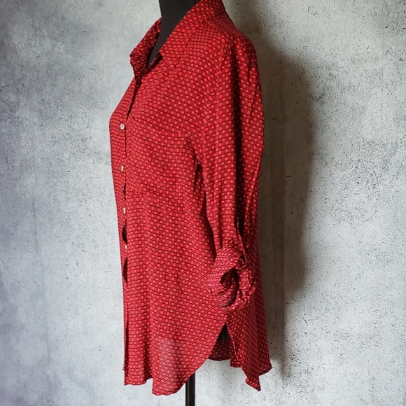 Grand & Greene Women's Red & Black Top Size L - Picture 3 of 14